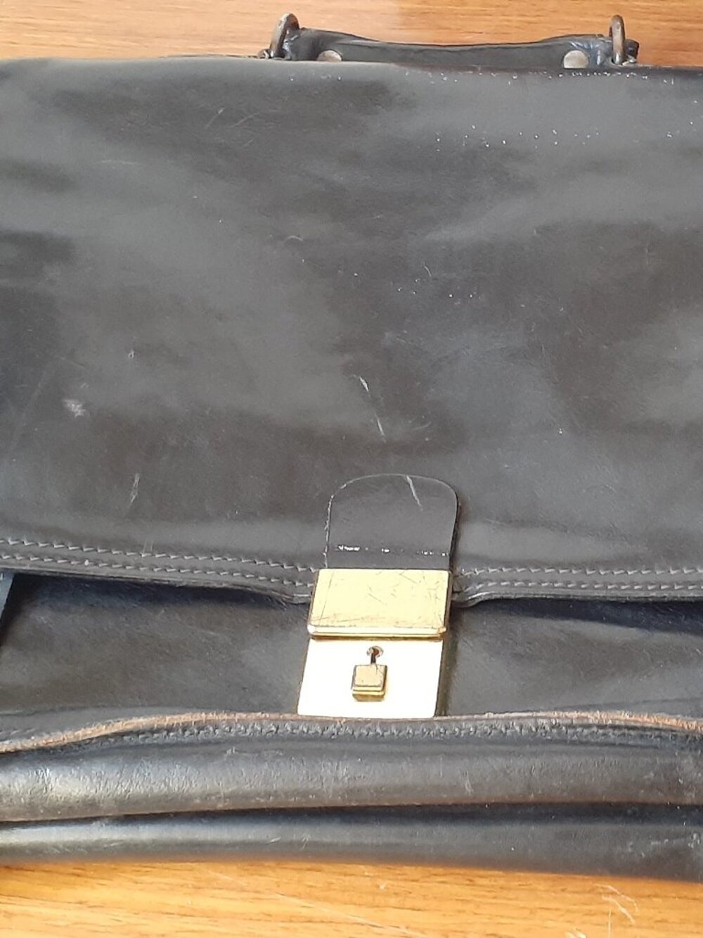 Porte documents/laptop en cuir noir